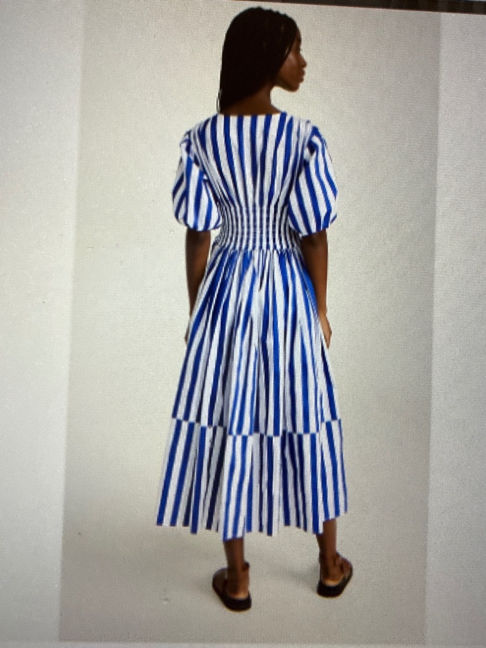 AYR Extra Extra Maria’s Blue Regatta Stripe Midi Dress Nautical Sailor - Picture 2 of 5
